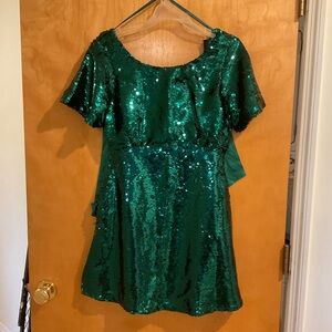 Francesca's Green Sequin Dress